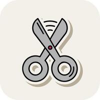 Scissors Line Filled White Shadow Icon vector