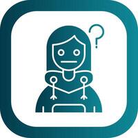 Thinking Glyph Gradient Round Corner Icon vector