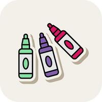 Crayons Line Filled White Shadow Icon vector