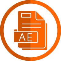 Ae Glyph Orange Circle Icon vector