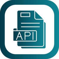 Api Glyph Gradient Round Corner Icon vector