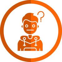 Thinking Glyph Orange Circle Icon vector