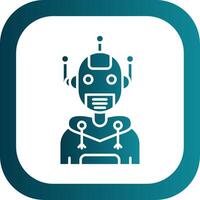 Robot Glyph Gradient Round Corner Icon vector