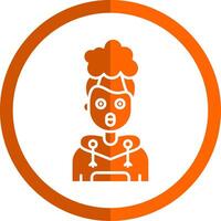 Exploding Glyph Orange Circle Icon vector