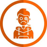 Detective Glyph Orange Circle Icon vector