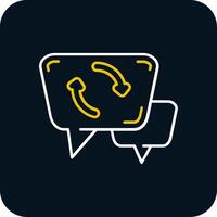 Syncing Line Yellow White Icon vector