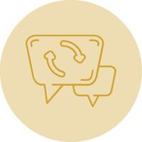 Syncing Line Yellow Circle Icon vector