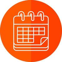 Calendar Line Red Circle Icon vector