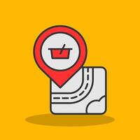 Shopping Filled Shadow Icon vector