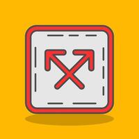 Intersect Filled Shadow Icon vector