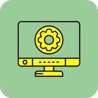 Settings Filled Yellow Icon vector