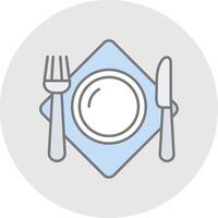 Cutlery Line Filled Light Circle Icon vector