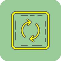Loop Filled Yellow Icon vector