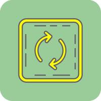 Loop Filled Yellow Icon vector