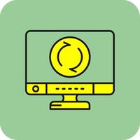 Recycle Filled Yellow Icon vector