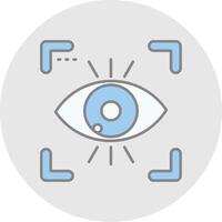 Eye Line Filled Light Circle Icon vector