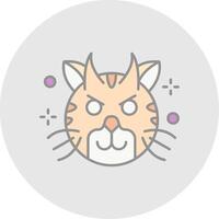 Demon Line Filled Light Circle Icon vector