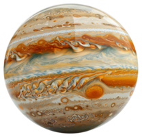 ai generado alta resolución imagen de planeta Júpiter con arremolinándose tormentas y rojo Mancha en transparente antecedentes - valores png. png