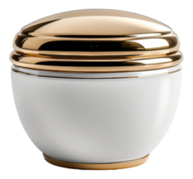 ai généré blanc et or crème pot pour soin de la peau sur transparent Contexte - Stock png. png