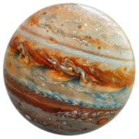 ai généré haute résolution image de planète Jupiter avec tourbillonnant tempêtes et rouge place sur transparent Contexte - Stock png. png