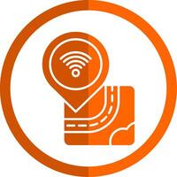 Wifi Glyph Orange Circle Icon vector