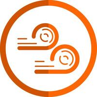 Wind Glyph Orange Circle Icon vector