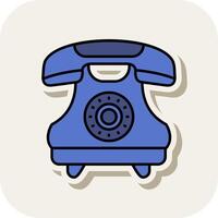 Telephone Line Filled White Shadow Icon vector