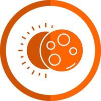 Eclipse Glyph Orange Circle Icon vector