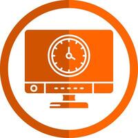 hora glifo naranja circulo icono vector