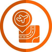 Airport Glyph Orange Circle Icon vector
