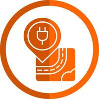 Charger Glyph Orange Circle Icon vector