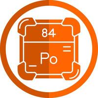 Polonium Glyph Orange Circle Icon vector