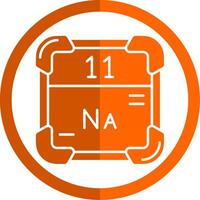 Sodium Glyph Orange Circle Icon vector