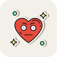 Embarrassed Line Filled White Shadow Icon vector