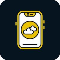 Cloud Glyph Two Color Icon vector