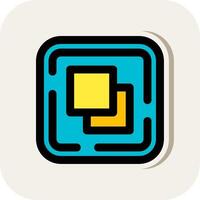 Copy Line Filled White Shadow Icon vector