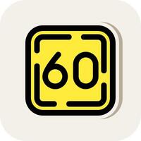 Sixty Line Filled White Shadow Icon vector