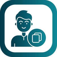 Copy Glyph Gradient Round Corner Icon vector