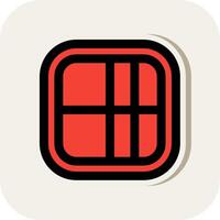 Layout Line Filled White Shadow Icon vector