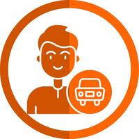 Car Glyph Orange Circle Icon vector