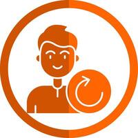 Reload Glyph Orange Circle Icon vector