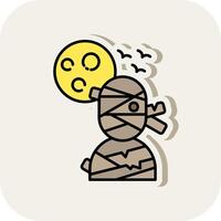 Mummy Line Filled White Shadow Icon vector