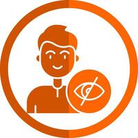 Disabled Glyph Orange Circle Icon vector