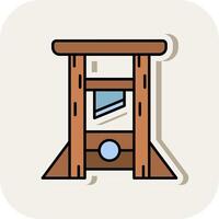 Guilotine Line Filled White Shadow Icon vector