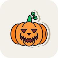 Pumpkin Line Filled White Shadow Icon vector