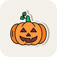 Pumpkin Line Filled White Shadow Icon vector