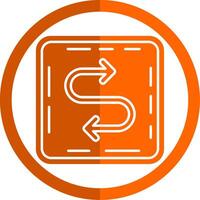 Zigzag Glyph Orange Circle Icon vector