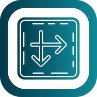 Intersect Glyph Gradient Round Corner Icon vector
