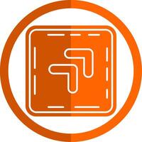 Chevron Glyph Orange Circle Icon vector