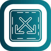 Intersect Glyph Gradient Round Corner Icon vector